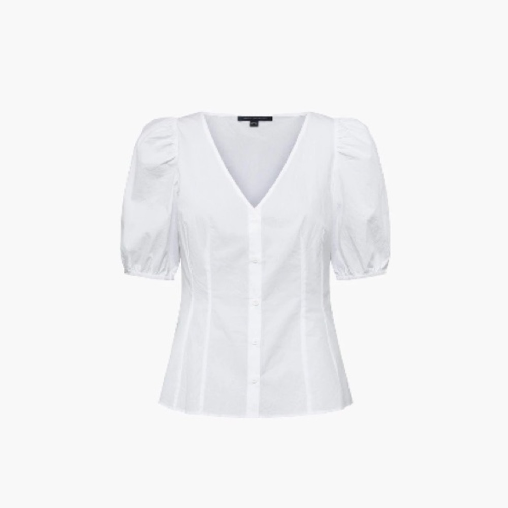 French Connection Ivory Button-Up Blouse